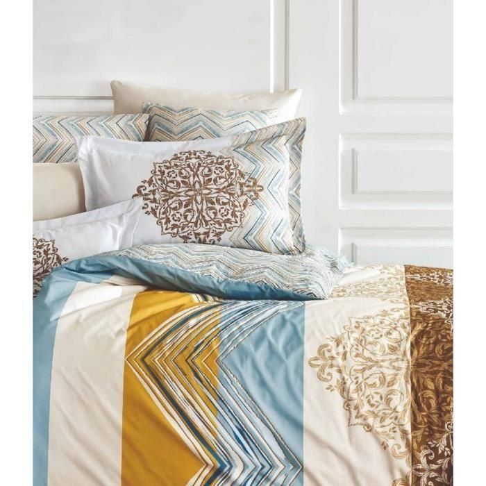 Juego de cama ASI8683342463898 - 1 funda nórdica 220x240 cm + 2 fundas almohada 60x60 cm - 100% algodón reforzado Blanco 2