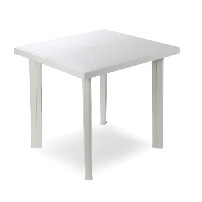 Ipae Progarden Mesa cuadrada para exterior fiocco, blanco, resina, 80x75x72 cm 0 Ipae Progarden Mesa cuadrada para exterior fiocco, blanco, resina, 80x75x72 cm 0