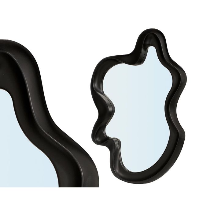 Giftdecor Espejo de Plástico Negro Alto 80 cm x Ancho 55 cm (Set de 4)