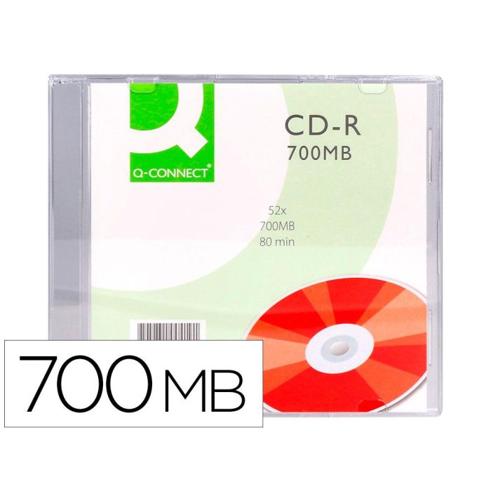 Cd-R Q-Connect Capacidad 700Mb Duracion 80Min Velocidad 52X Caja Slim 10 unidades