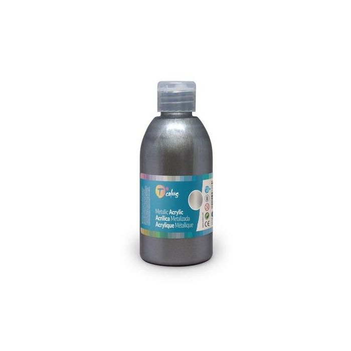 Pintura Acrilica Tcolors 250 Ml (Botella) Plata