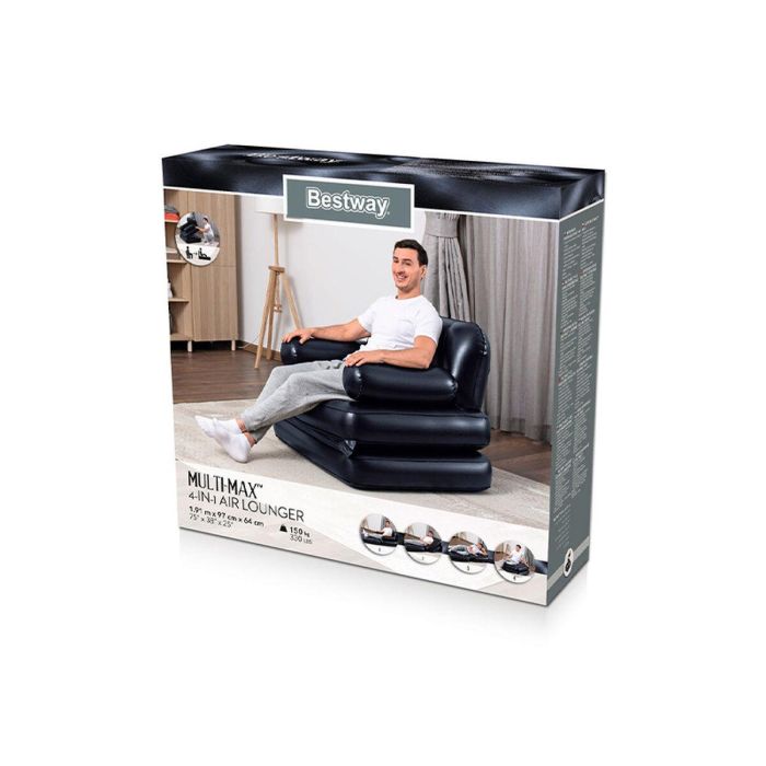Bestway Sillon Hinchable 4 Posiciones Negro 191x38x25 cm Interior 75114 15