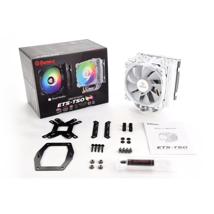 Enermax ETS-T50A-W-ARGB Ventilador Disipador CPU Gaming con RGB, 5 Tubos de Calor, Compatible con Intel/AMD 5 Enermax ETS-T50A-W-ARGB Ventilador Disipador CPU Gaming con RGB, 5 Tubos de Calor, Compatible con Intel/AMD 5
