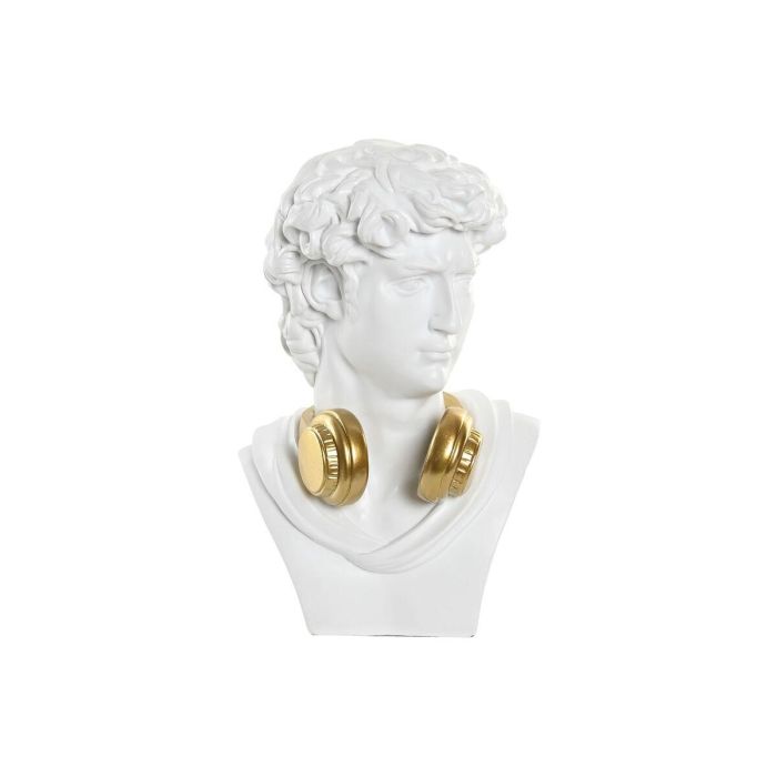 DKD Home Decor Figura Busto Moderno de Resina Blanco Dorado 16x30x19.5 cm DKD Home Decor Figura Busto Moderno de Resina Blanco Dorado 16x30x19.5 cm