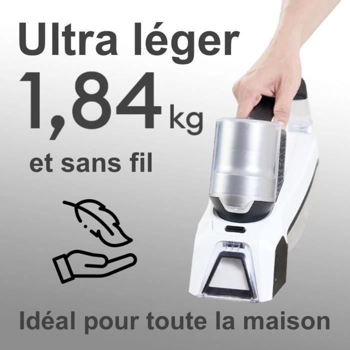 Lavadora inalámbrica - EZICLEAN - SPOT REMOVER W100 - 15000 Pa - 60 W - 20 min - 0,5 L - Blanco/Gris 4 Lavadora inalámbrica - EZICLEAN - SPOT REMOVER W100 - 15000 Pa - 60 W - 20 min - 0,5 L - Blanco/Gris 4
