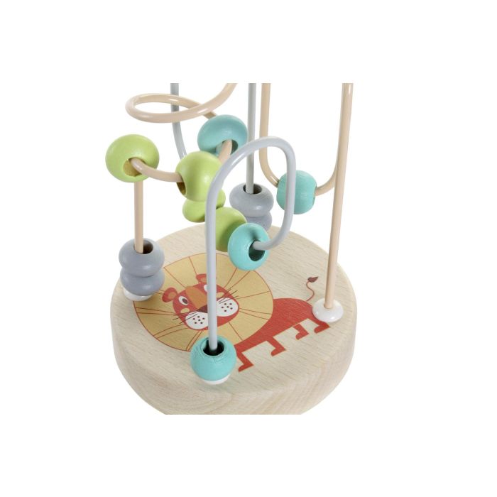 DKD Home Decor Juego de Mesa Educativo para Niños, Animales y Laberinto, Multicolor, Madera, 9 x 9 x 12 cm (4 Unidades) 2