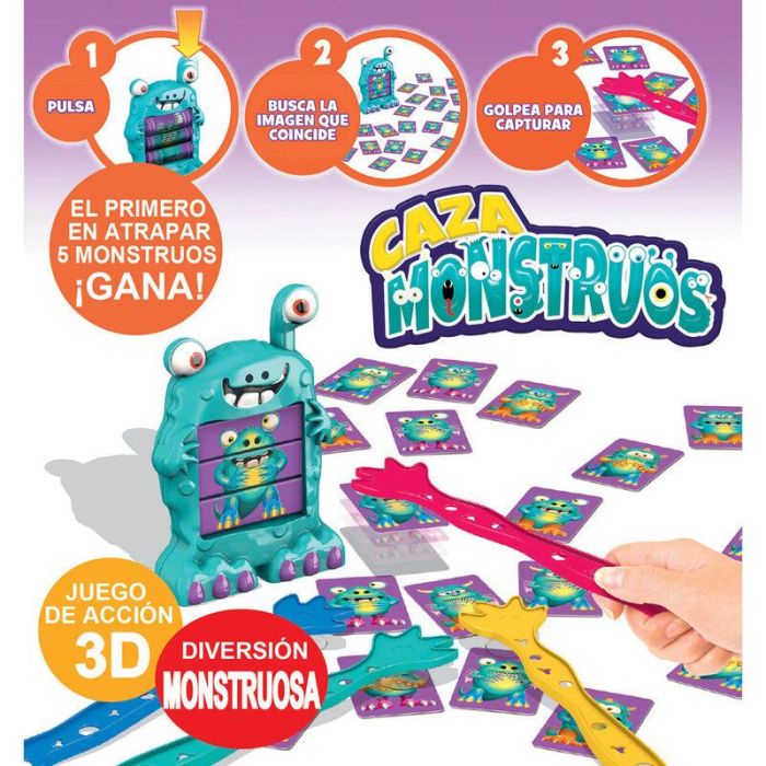 Educa 18861 Caza Monstruos Juego de Mesa Encuentra Monstruos de Cabeza, Cuerpo y Pies Intercambiables para Niños +5 Años 1 Educa 18861 Caza Monstruos Juego de Mesa Encuentra Monstruos de Cabeza, Cuerpo y Pies Intercambiables para Niños +5 Años 1