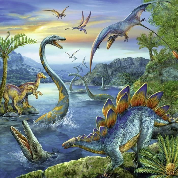 Ravensburger | Set de 3 Rompecabezas infantiles de 49 piezas cada uno - Fascinación de Dinosaurios con carteles de tamaño completo | Ideal para niños de 5 años en adelante 1
