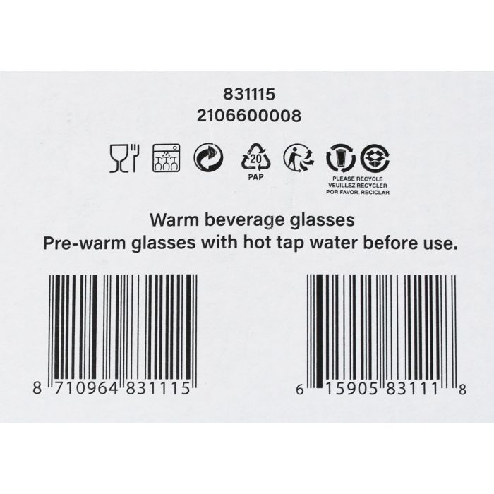 Royal Leerdam Set 6 Tazas Cafe con Leche Altura 26 Cl Senti (4 Cajas)