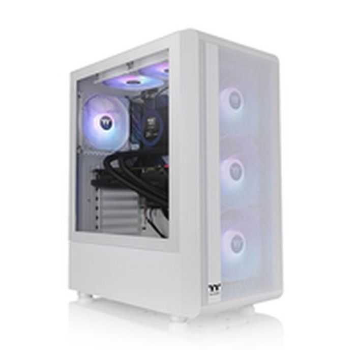 Caja de PC Mid Tower sin fuente de alimentación - THERMALTAKE S200 TG ARGB (Blanco) - ATX/Micro ATX - 3x120mm A-RGB - USB 3.0/2.0 - Vidrio templado 2