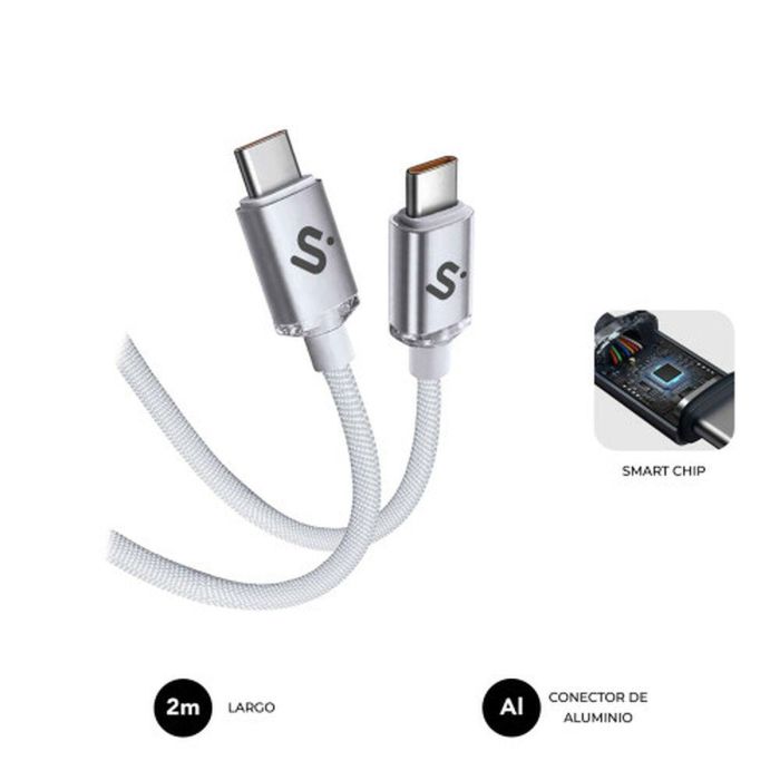 Cable USB-C a USB-C Subblim OPTIMUS Blanco 2 m 13 Cable USB-C a USB-C Subblim OPTIMUS Blanco 2 m 13