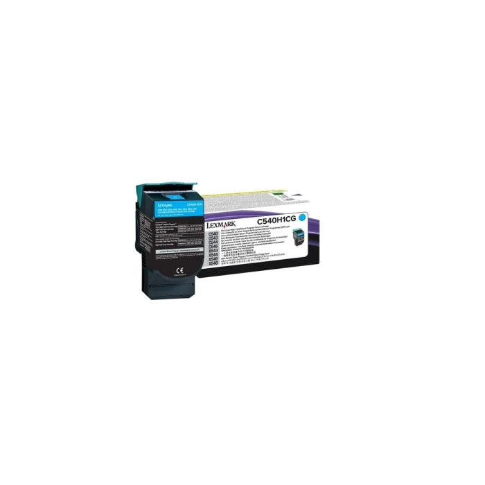 Lexmark Toner Laser C540H1CG Cian Original para C540/C543/C544/X543/X544 Rendimiento 2000 Páginas