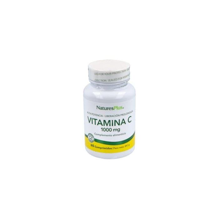 NATURES PLUS Vitamina C 1000mg + Escaramujo Acción Retardada, Antioxidante y Sistema Inmune, 60 Comprimidos