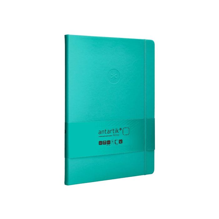 Cuaderno Con Gomilla Antartik Notes Tapa Dura A4 Hojas Lisas Turquesa 100 Hojas 80 gr Fsc 4