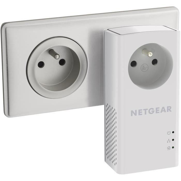 Paquete NETGEAR de 2 PLC con cable - 1000 Mbp / s con conector filtrado - 1 puerto Ethernet 2