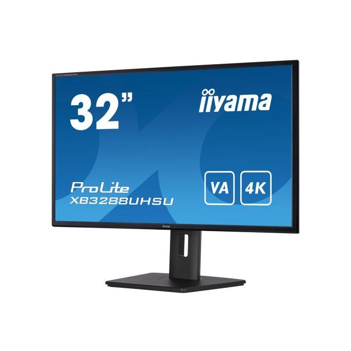 Iiyama Monitor ProLite XB3288UHSU-B5 32" UHD 4K, Panel VA, 60Hz, 3ms, HDMI, DisplayPort, USB, Altura Ajustable, Giratorio 3