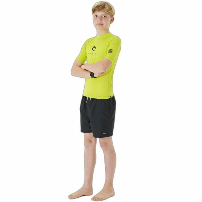 Camiseta de Manga Corta Infantil Rip Curl Corps S/S Rash Amarillo Surf Licra 16 Años 2