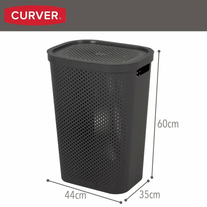 Cesto para la Ropa Sucia Curver INFINITY Gris Plástico 60 L 44 x 60 x 35 cm (6 Unidades) 3 Cesto para la Ropa Sucia Curver INFINITY Gris Plástico 60 L 44 x 60 x 35 cm (6 Unidades) 3