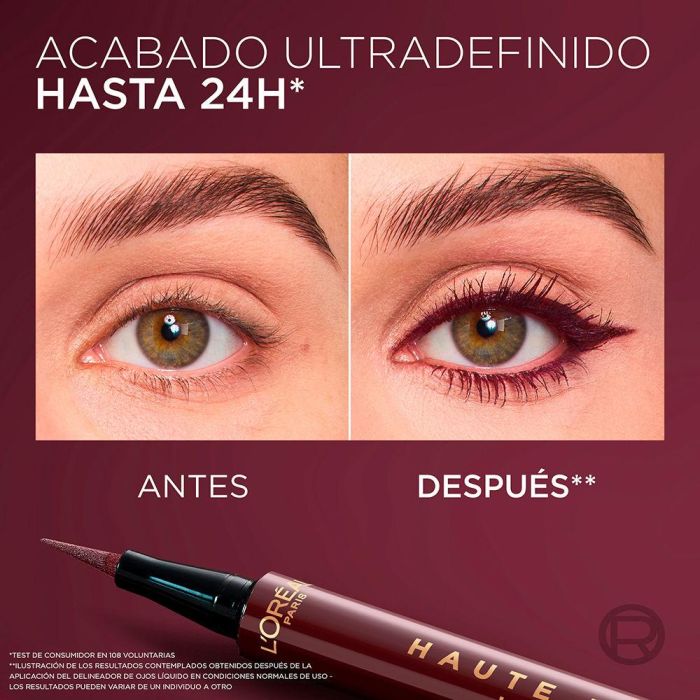 L'Oréal Paris Haute Precision Delineador de Ojos de Fieltro #Bordea - Líquido, Resistente 28h, Trazo Fino 0.01 mm 4