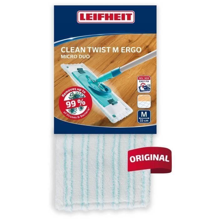 LEIFHEIT Clean Twist M Ergo micro duo 52123 Funda de microfibra de repuesto para fregona plana, limpia suavemente y absorbe LEIFHEIT Clean Twist M Ergo micro duo 52123 Funda de microfibra de repuesto para fregona plana, limpia suavemente y absorbe