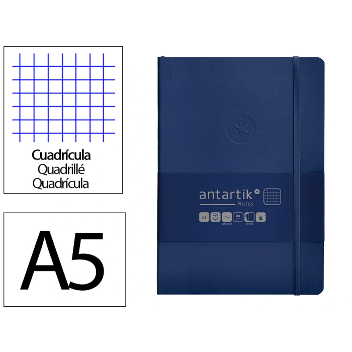 Antartik Cuaderno A5 Tapa Blanda Hojas Cuadriculadas Azul Marino 80 Hojas 80 gr FSC Notes 0 Antartik Cuaderno A5 Tapa Blanda Hojas Cuadriculadas Azul Marino 80 Hojas 80 gr FSC Notes 0