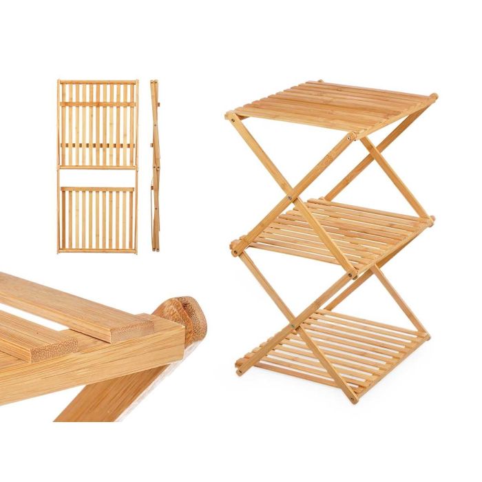 Estantería de Bambú 3 Baldas Plegable Giftdecor 40x62x33.5cm Natural (4 Unidades) Estantería de Bambú 3 Baldas Plegable Giftdecor 40x62x33.5cm Natural (4 Unidades)