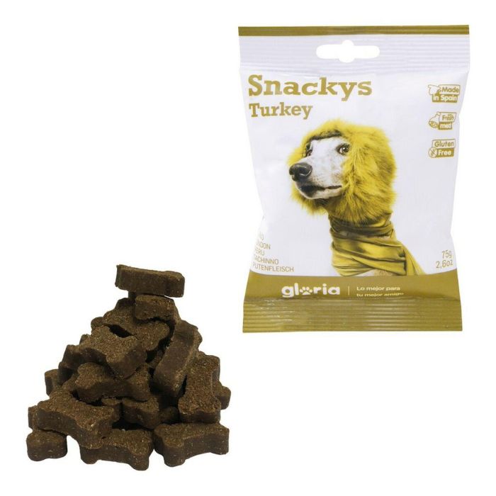 Snackys Display Snackys De Pavo 30 Bolsitas De 75 gr para Perros, Sin Gluten, Fabricado en España