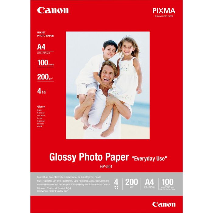 Canon GP-501 Papel Foto Satinado A4 210g/m2 - Compatible con PIXMA, SELPHY y más
