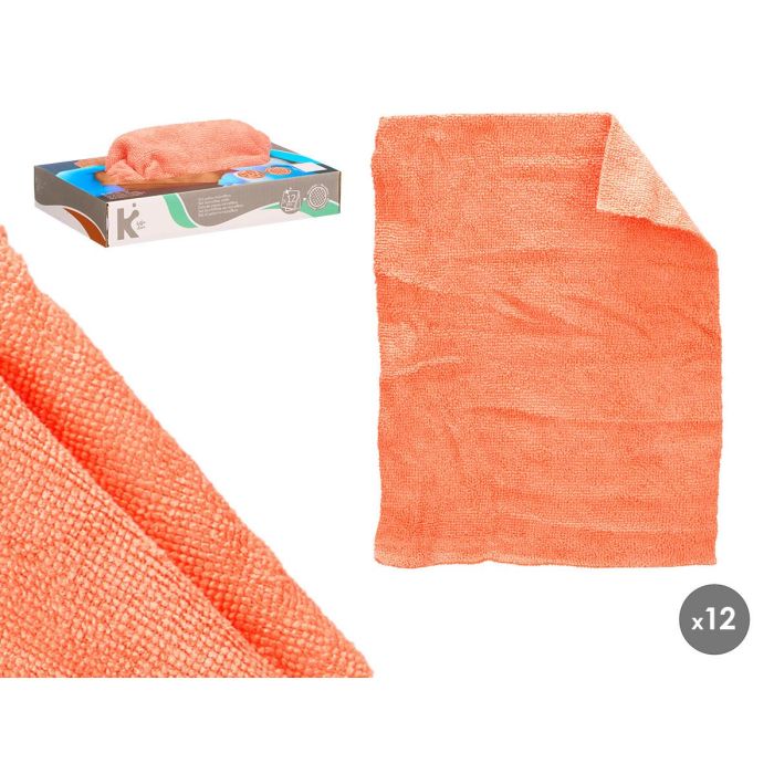 Set 12 Paños Microfibra Naranja 30x23 cm - Arte Regal (12 Unidades)