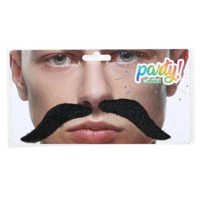 Bigote Negro Estilo Vaquero Para Disfraz Del Oeste Lejano Accesorio Adulto 1