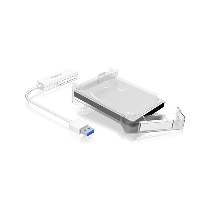 ICY BOX IB-AC703-U3 Adaptador/Carcasa Externa USB 3.0 para HDD/SSD SATA 2.5" - Hot-Swap, Blanco 1