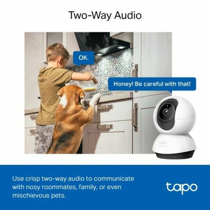 Tp - link Tapo TC72 Cámara Seguridad WiFi 360° 2K, Visión Nocturna, Detección IA, Alarma Luz/Sonido, Control Voz 20