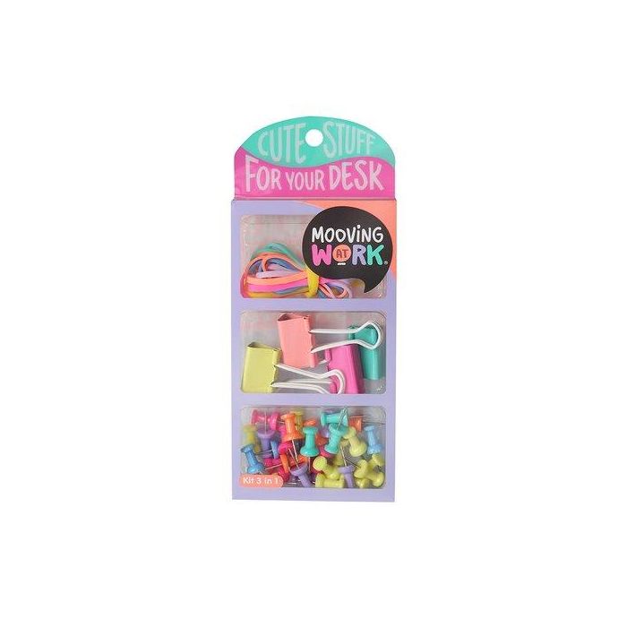 Set De Papeleria Mooving Kit 3 En 1 Purple