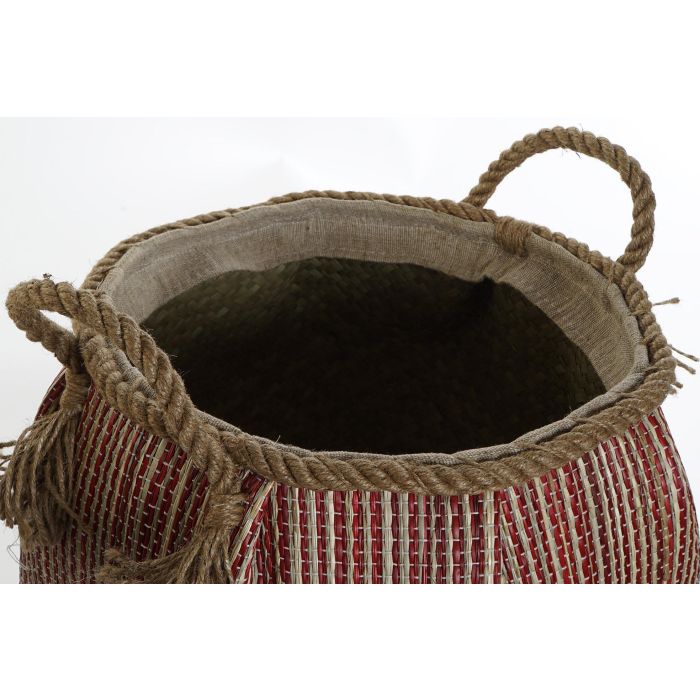 DKD Home Decor Cesta Balines Cestas Decorativas Rojo Azul Fibra 31 x 30 x 31 cm (2 Unidades) 1