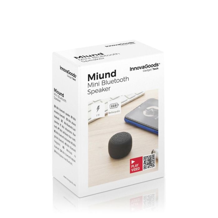 Mini Altavoz Inalámbrico Recargable Portátil Miund InnovaGoods 1