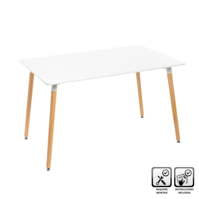 Mesa Blanco Natural 125 x 80 x 74 cm 5