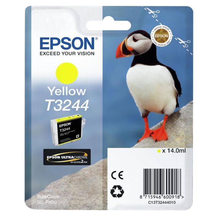 Cartucho de Tinta Original Epson T3244 Yellow Amarillo Negro