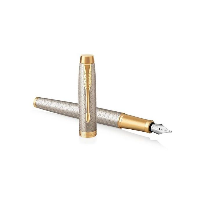 PARKER Füller IM Premium Warm Silver F Blau Geschenkbox 0 PARKER Füller IM Premium Warm Silver F Blau Geschenkbox 0