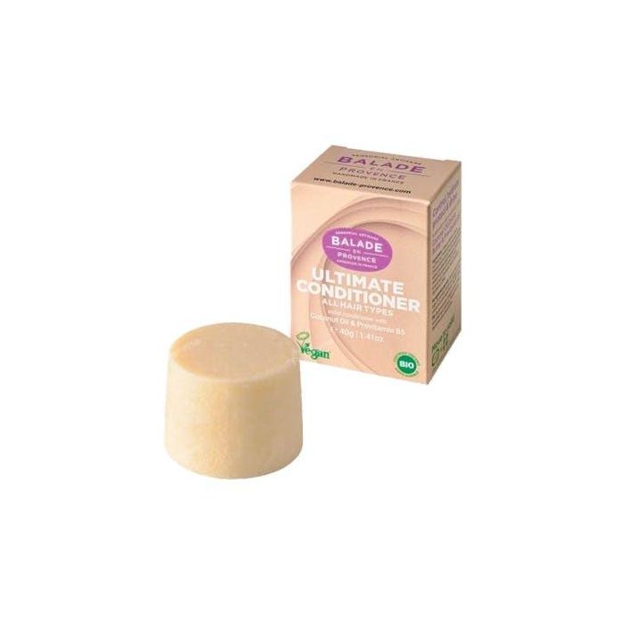 BALADE EN PROVENCE Acondicionador Cabello Sólido Bio 40 g - Desenreda, Hidrata y Protege Todo Tipo de Pelo