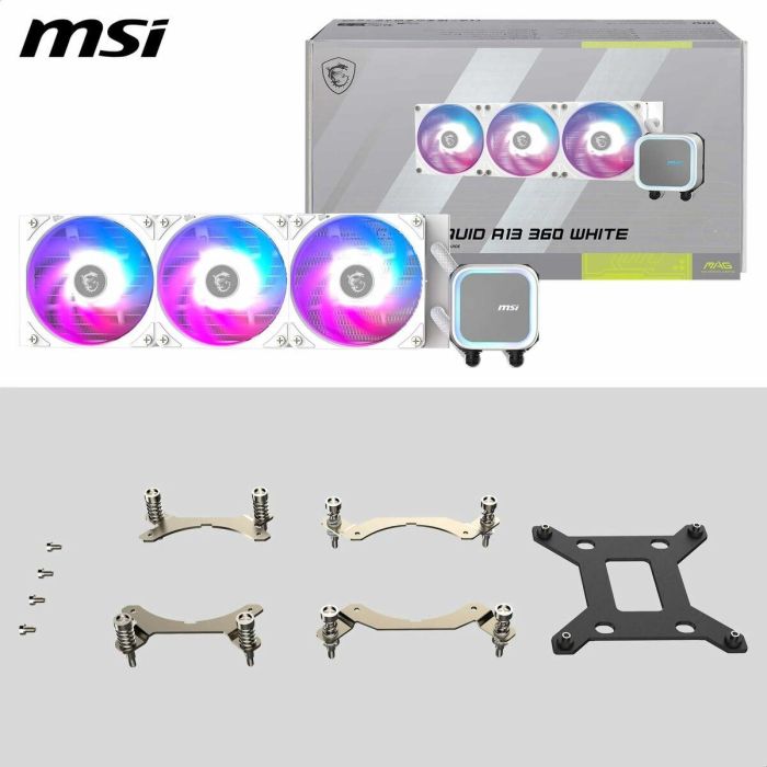 MSI MAG Coreliquid Kit Refrigeración Líquida AIO 3 Ventiladores RGB Blanco Compatible Intel LGA 1700/1851 AMD AM4/AM5 12 MSI MAG Coreliquid Kit Refrigeración Líquida AIO 3 Ventiladores RGB Blanco Compatible Intel LGA 1700/1851 AMD AM4/AM5 12
