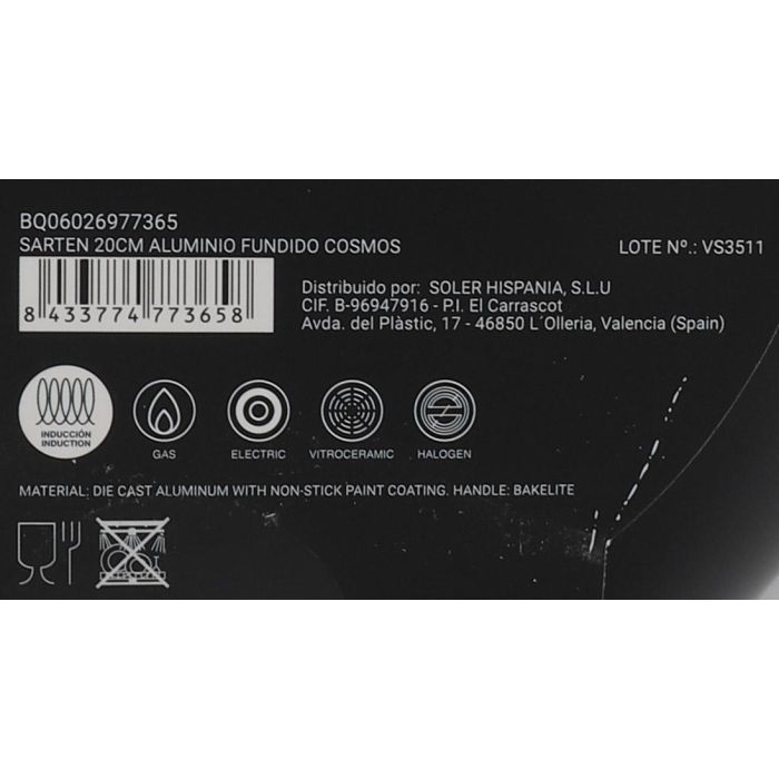 Sartén de aluminio fundido Quttin 20 cm (6 Unidades) 12 Sartén de aluminio fundido Quttin 20 cm (6 Unidades) 12