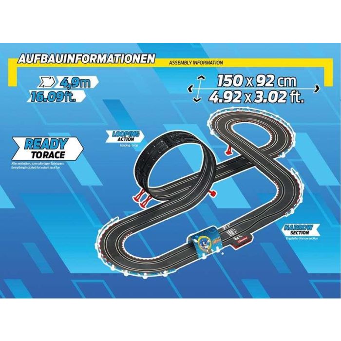 Pista sonic the hedgehog, incluye 2 coches (sonic y shadow) 4,9 metros 3 Pista sonic the hedgehog, incluye 2 coches (sonic y shadow) 4,9 metros 3
