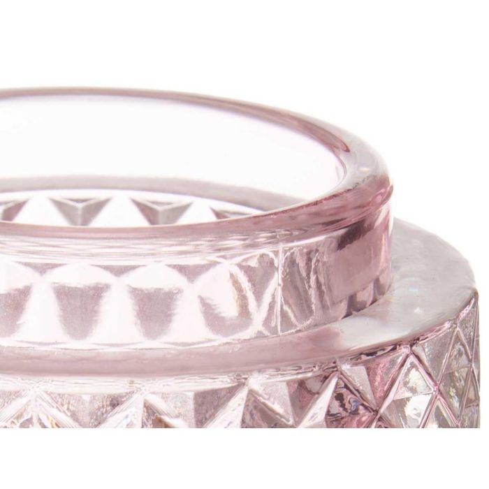 Soporte Vela Doble Grande Rosa Giftdecor 9x8.8x9 cm - Vidrio (12 Unidades) 2 Soporte Vela Doble Grande Rosa Giftdecor 9x8.8x9 cm - Vidrio (12 Unidades) 2