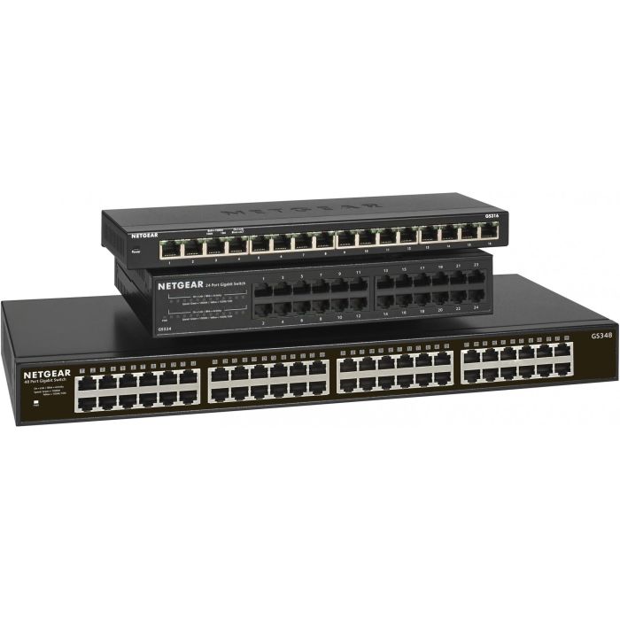 NETGEAR GS348 RM Conmutador No Administrado Gigabit Ethernet Montaje en Rack 48 Puertos 3