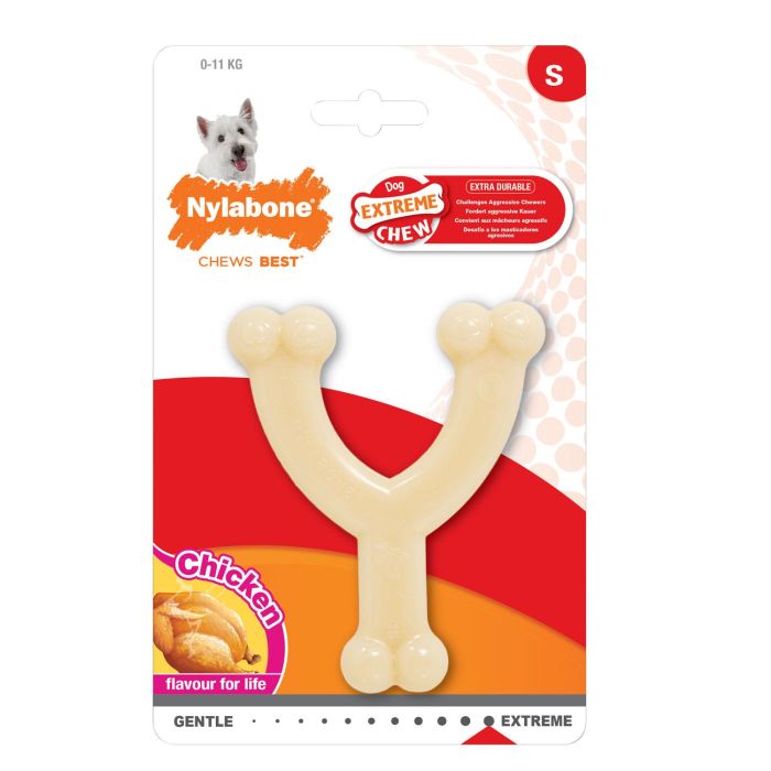 Mordedor de perro Nylabone Extreme Chew Wishbone Talla S Pollo Nylon 1