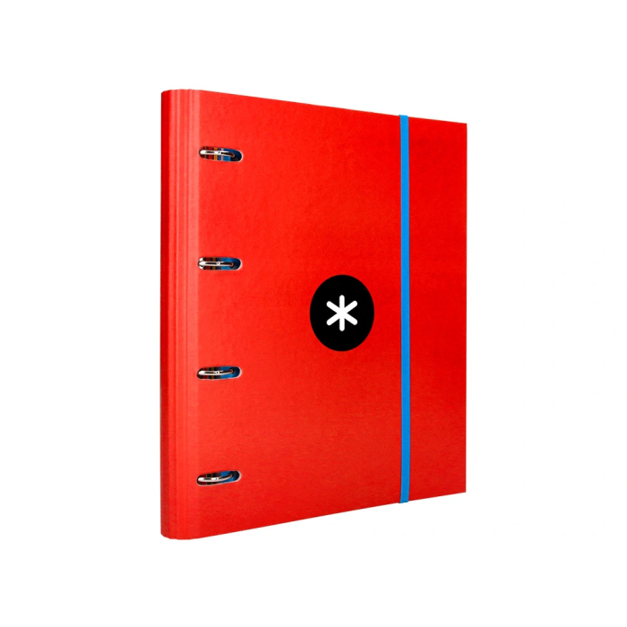 Antartik Carpeta con recambio A4 cuadro 5mm con solapa y 4 anillas 40mm, color rojo 5 Antartik Carpeta con recambio A4 cuadro 5mm con solapa y 4 anillas 40mm, color rojo 5