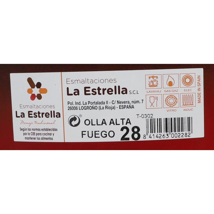 Olla Alta con Tapa 28 cm - 13L Fuego - La Estrella (2 Unidades) 1 Olla Alta con Tapa 28 cm - 13L Fuego - La Estrella (2 Unidades) 1