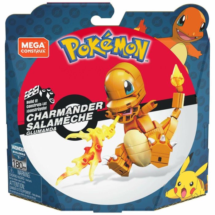 Mega Construx Pokémon Salameche: Figura de Construcción Articulada para Recrear Batallas, Tipo Fuego, 180 Piezas 1
