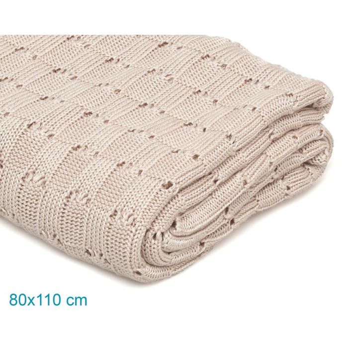 KioKids Manta de Bambú 100% para Bebé Recién Nacido, Beige, Térmica, Antihumedad, Certificado OEKO-TEX, Tamaño 80 x 110 cm