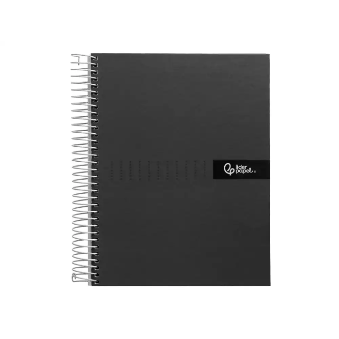 Liderpapel Cuaderno espiral A4 Crafty tapa forrada 80 hojas 90gr cuadro 4mm con margen color negro 1